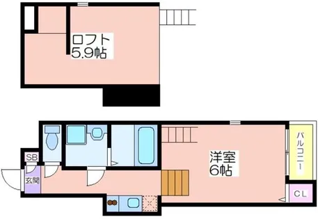 ハーモニーテラス墨江【105号室】の間取り
