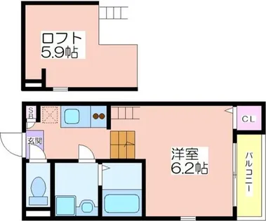 ハーモニーテラス墨江【2階】の間取り