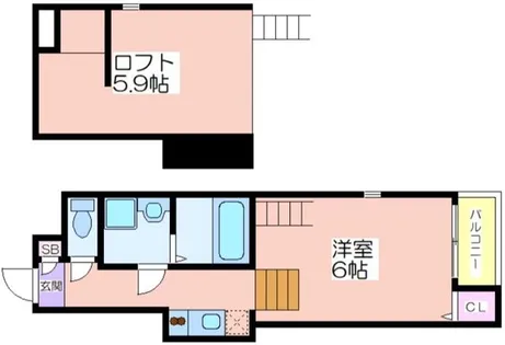 ハーモニーテラス墨江【2階】の間取り