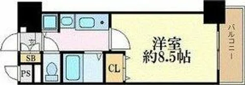 プレサンス名古屋駅前グランヴィル【5階】の間取り