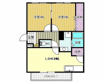 松宮ハイツ1番館【3階】の間取り