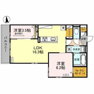 モンテゾーロ西田辺【2階】の間取り