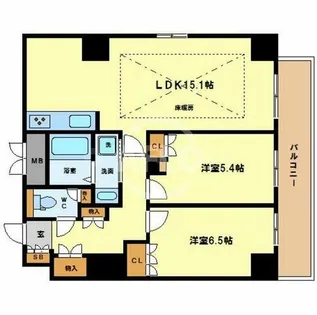 エルヴェ東天満【23階】の間取り