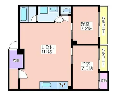 トーカイプラザ壱号館【1階】の間取り