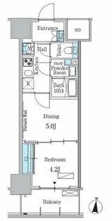 1DKの間取り画像