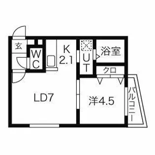 ル・ファールN18【201号室】の間取り