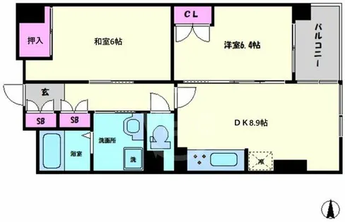 フラッツ志香【4階】の間取り