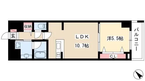 グランルクレ新栄イースト【0410号室】の間取り