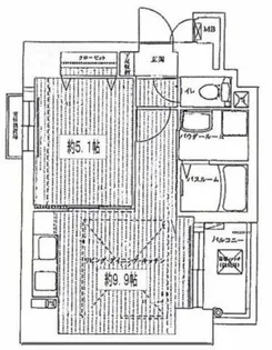 セントロイヤルクラブ谷町【4階】の間取り