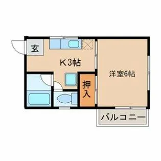 コーポ浅野【1階】の間取り