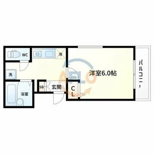 レフィナード恵美須【3階】の間取り