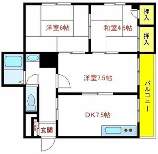 第一眉山マンション【5階】の間取り