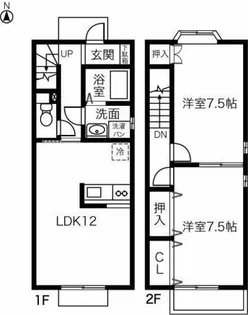 愛知県春日井市松河戸町【テラスハウス】の間取り