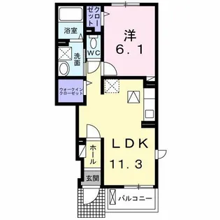 シエル エトワール【1階】の間取り