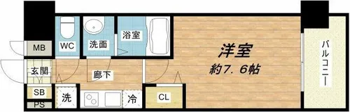 プレサンス松屋町駅前デュオ【13階】の間取り