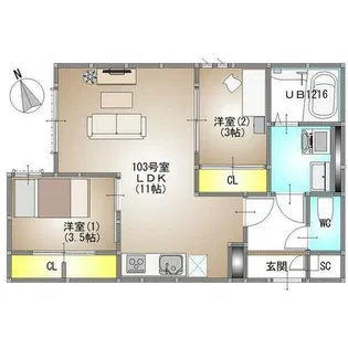 仮称)GRANDTIC-L 船橋町【1階】の間取り