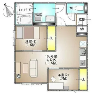 仮称)GRANDTIC-L 船橋町【1階】の間取り