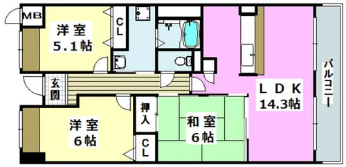 ソアール【302号室】の間取り