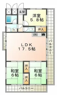 ピュアハイツ高丸第2【6階】の間取り