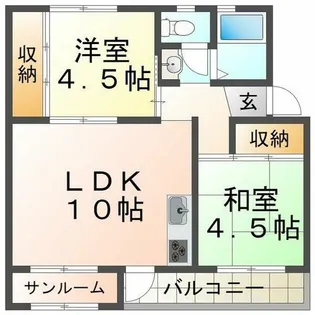 垂水高丸住宅B棟【1階】の間取り