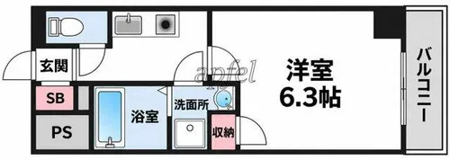 プレサンス天満ステーションフロント【10階】の間取り