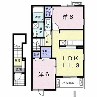 シャンペトル【2階】の間取り