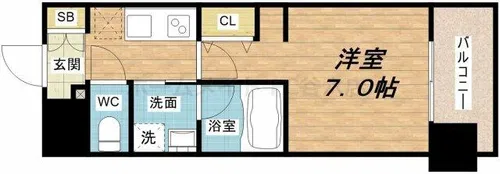 アーバネックス北堀江Ⅱ【8階】の間取り