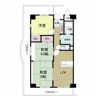 エルベ平野【4階】の間取り