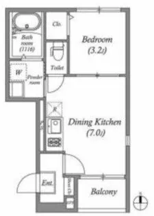 1DKの間取り画像