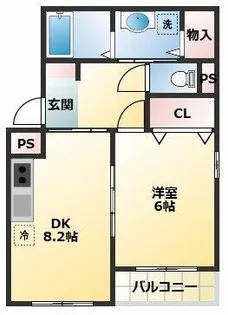 1DKの間取り画像