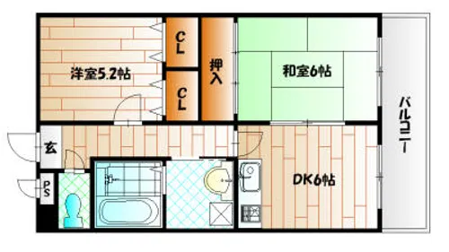 ブウル・ヴァール足原【4階】の間取り