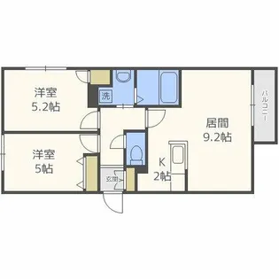 CASA稲穂【102号室】の間取り