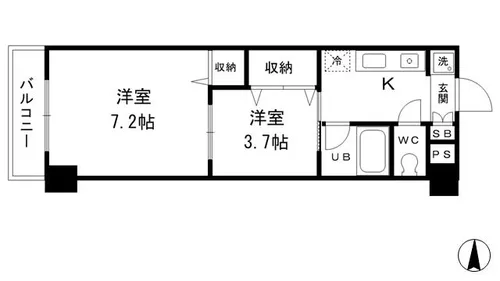 ヒカハイム七本松【405号室】の間取り