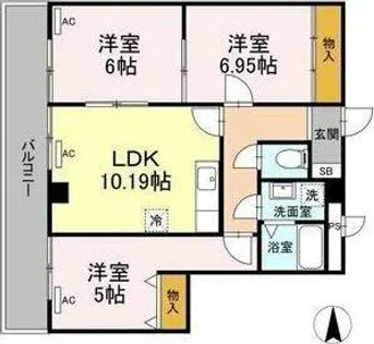 ロイメント名駅【8階】の間取り