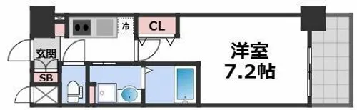 ミュプレ北浜【7階】の間取り
