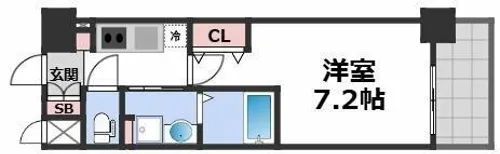 ミュプレ北浜【9階】の間取り
