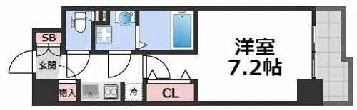 セレニテ心斎橋グランデ【14階】の間取り