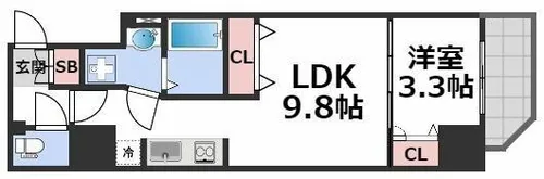セレニテ心斎橋グランデ【8階】の間取り