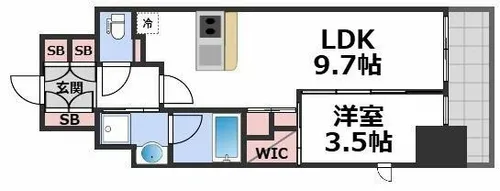 コンフォリア・リヴ北浜淡路町【14階】の間取り