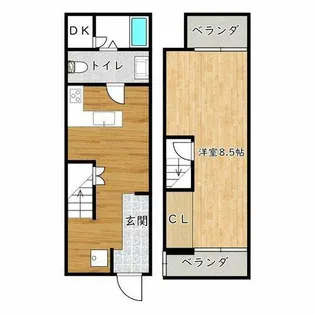 大阪府松原市東新町5丁目【テラスハウス】の間取り