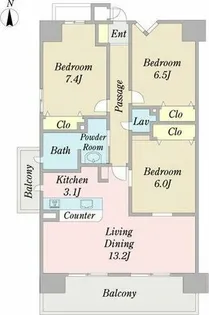 プロシード新瑞橋【5階】の間取り