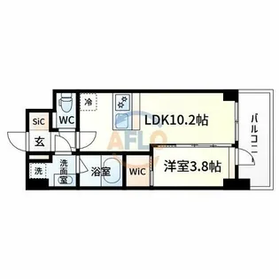 スプランディッド江坂Ⅲ【10階】の間取り