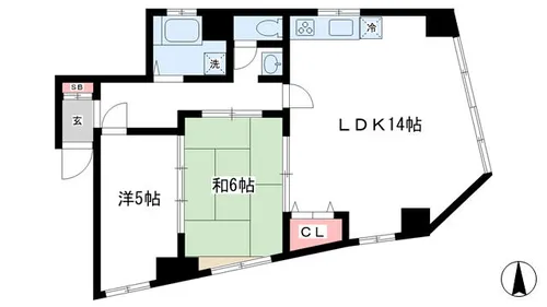 鯉川マンション【4階】の間取り