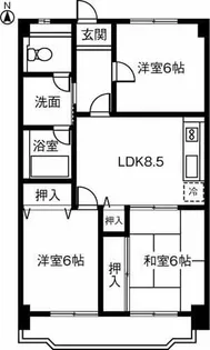 大宮セントラルマンション【403号室】の間取り