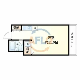 ガーデン弁天町【6階】の間取り