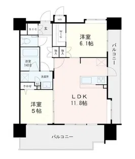パークスクエア比恵【1201号室】の間取り