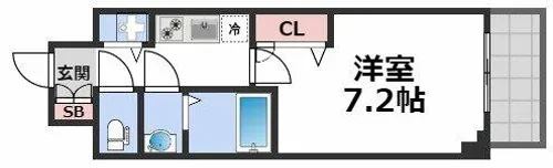 プランドール北浜【15階】の間取り