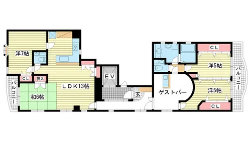 セイシェル神戸【1001号室】の間取り