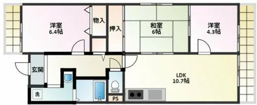 ソーシャルライフ西明石【4階】の間取り