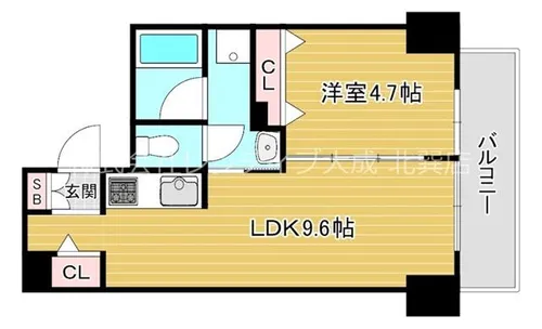 グランガーデン足代新町【4階】の間取り